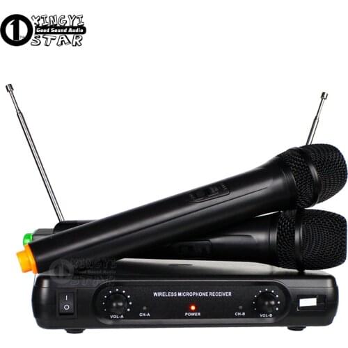 Professional Wireless Microphone Karaoke System Dual Handheld Mic Cordless Receiver Mike For Mixer Audio Sing Microfone Sem Fio