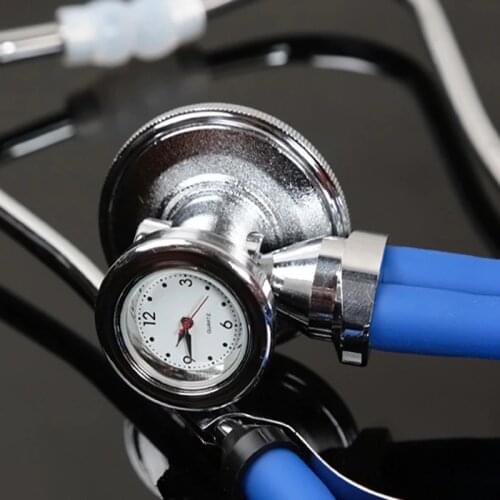 Professional Medical Fetal Blood Pressure Heart Monitor Sprague Rappaport Dual Head Cute Stethoscope with Watch Clock for Doctor