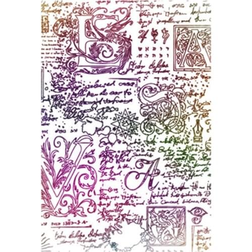 11*16CM E Text Background Transparent Clear Stamps / Silicone Seals Roller Stamp For DIY Scrapbooking Photo Album/Card Making