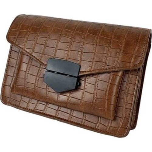 Crocodile Grain Mini Luxury Handbags for Women Fashion Wide Shoulder Strap Messenger Bag Purse Retro Simple Style Crossbody Bags