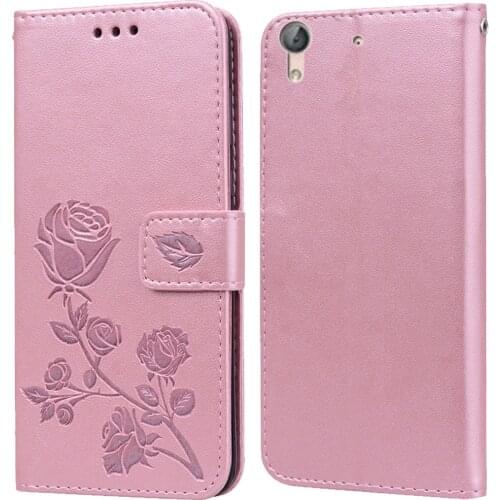Luxury Leather Flip Book Case for Huawei Y6 II Compact 2017 Y6 Prime 2018 Y6 Pro 2019 Rose Flower Wallet Stand Phone Cover