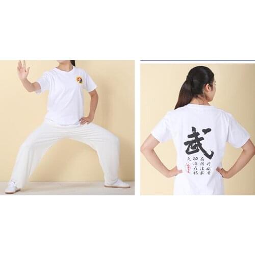 2colors UNISEX black/white high quality Summer cotton wushu short sleeve Taiji/kung fu/martial arts shirt tai chi t-shirts