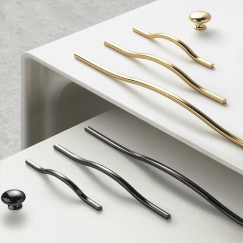 Wardrobe Handle Luxury Modern Minimalist Cabinet Black and Gold Drawer Long Handle Cabinet Door Wardrobe Door Handle