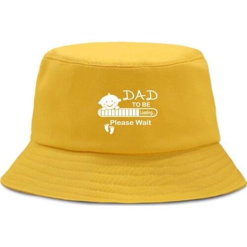 Dad To Be Loading Expecting Baby Beach Cap Casual Unisex Fisherman Caps Outdoor Sunscreen Bucket Hat Fashion Cotton Panama Hats