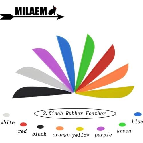 100pcs Archery 2.5Inch Rubber Feather Arrow Fletching Vanes DIY Carbon Aluminum Fiberglass Arrow Shooting Hunting Accessories