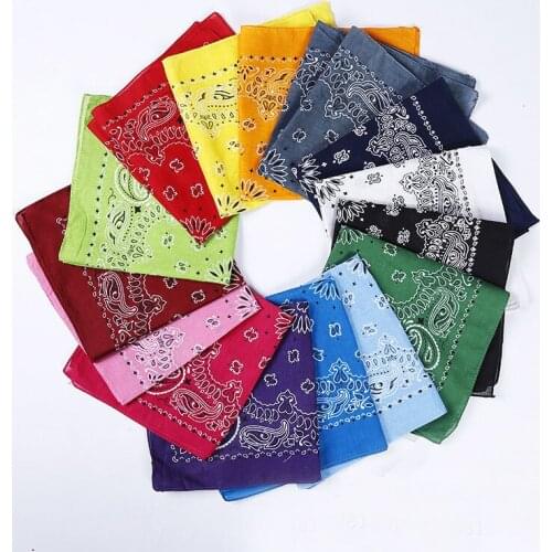 Magic Outdoor Sports Square Scarf Cashew Floral Printed Riding Cover Paisley Turban Imitated Silk Bandana Head Accessories