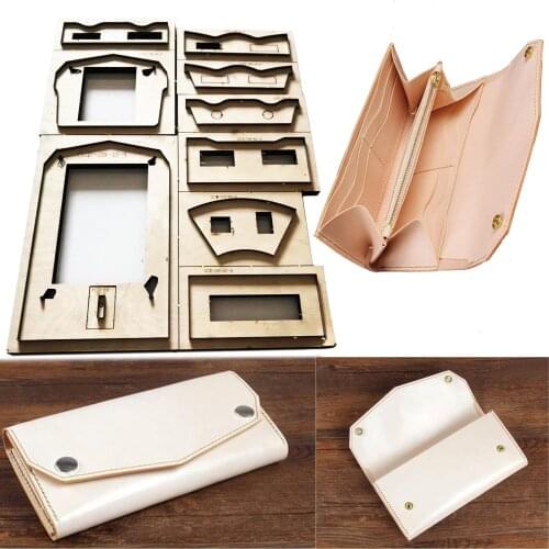 Japan Steel Blade Wooden Die Long style wallet Leather Craft Punch Hand Tool Cut Knife Mould Sewing Accessories