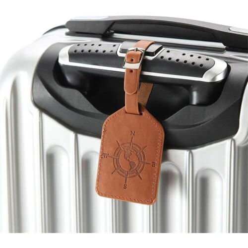 Zoukane Compass Leather Suitcase Luggage Tag Label Bag Pendant Handbag Travel Accessories Name ID Address Tags LT15