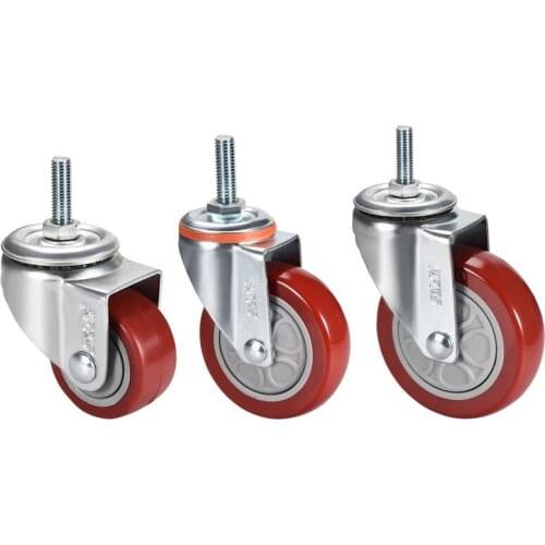 1-4pcs 2.5inch 3" 4" 5inch Swivel Caster Wheels Casters M10x30mm Threaded Stem For Carts Furniture Dolly Workbench Trolley