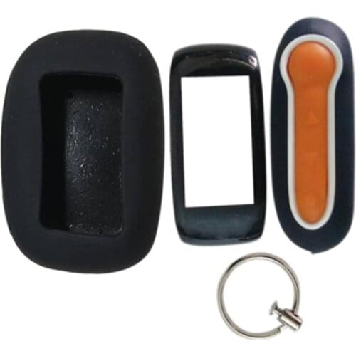 12PCS/lot B92 Keychain Case Body + Silicone Cover for 12 PCS Car Alarm LCD Remote Control Key Starline B92 B94 B62 B64 B95