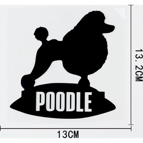 13CMX13.2CM Cartoon Poodle Animal Vinyl Fun Car Sticker Decal Black/Silver 8C-0242
