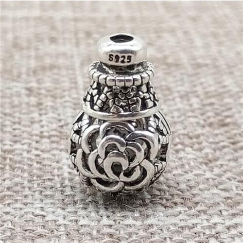 925 Sterling Silver Rose Flower Mala Beads 3 Holes Guru Spacers for Bracelet
