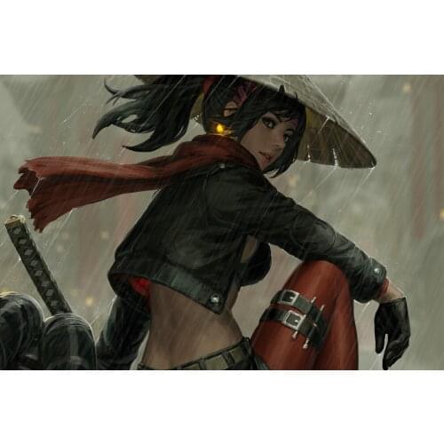 5d diy diamond Painting Samurai Warrior Girl Full Drill embroidery Cross Stitch Mosaic Craft Kits Home Decor Christmas Gift