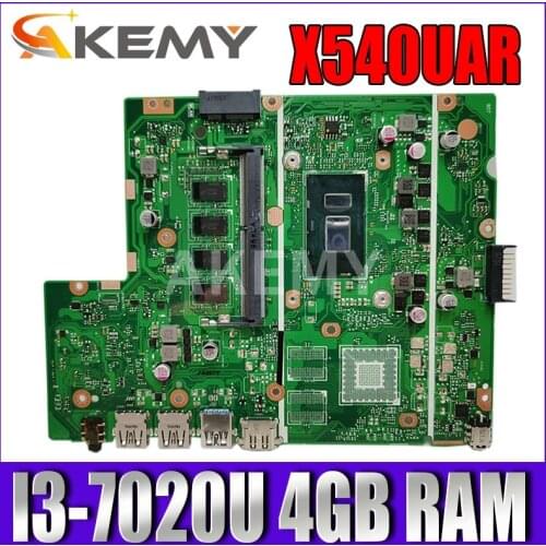 Akemy X540UAR Laptop Motherboard For Asus X540UB X540UBR X540UA X540UV REV 2.0 MainBoard W/ I3-7020U CPU 4GB RAM