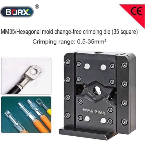 Exchange free hexagonal crimping applicator square clamp die B type press wire harness terminal dot applicator