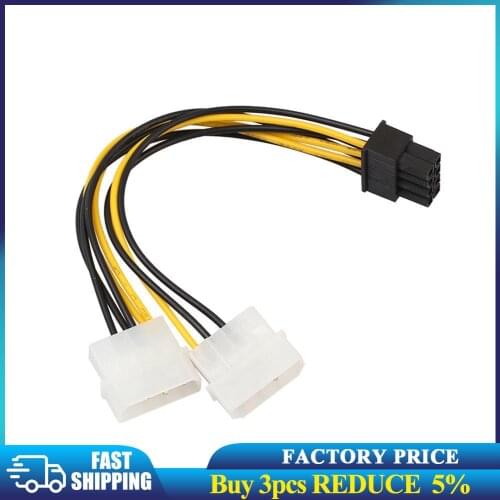 1 Piece 18cm 8(6+2) Pin To Dual 4 Pin Graphics Video Card Power Cord Adapter Cable