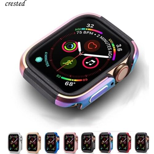 Cover For Apple watch 6 case 44mm 40mm Ultra-thin full TPU+Metal Bumper Protector case iWatch series 5 4 6 SE Accessories