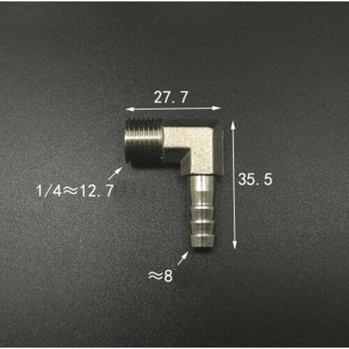 DN8 1/4" BSP Male Fit 8mm ID Hose Elbow Hose Barb Fitting Hosetail Nickel Plated Brass Pipe Fitting Connector Adapter