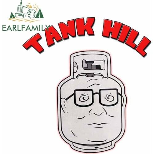 EARLFAMILY 13cm x 11.8cm for TANK HILL Vinyl Car Stickers Waterproof Windshield Anime Decoration Scratch-proof Window Decal