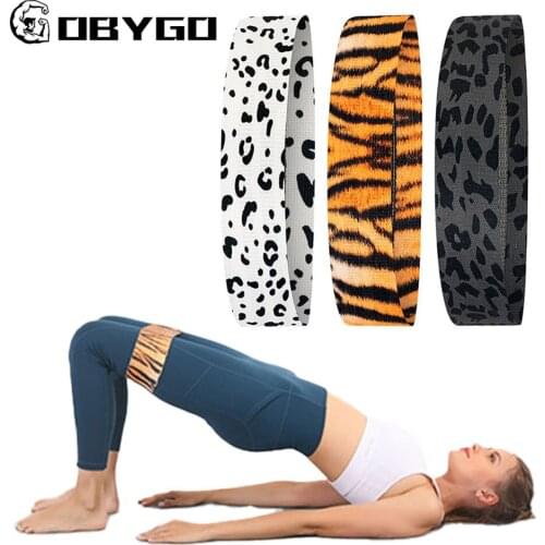 GOBYGO Resistance Bands Leopard Print Expander Rubber Band Gym Hip Circle Elastic Resistance Yoga Fitness Resistance Bands Set