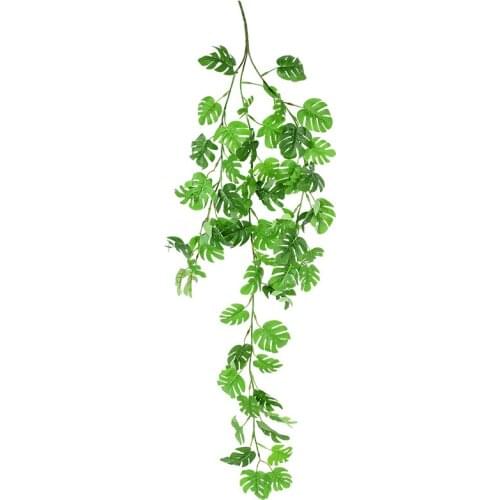 Artificial Plants Vine Garland Turtle Leaf Rattan Hanging Wall Green Plants Leaf Home Wedding Birthday Party Decortion Flowers