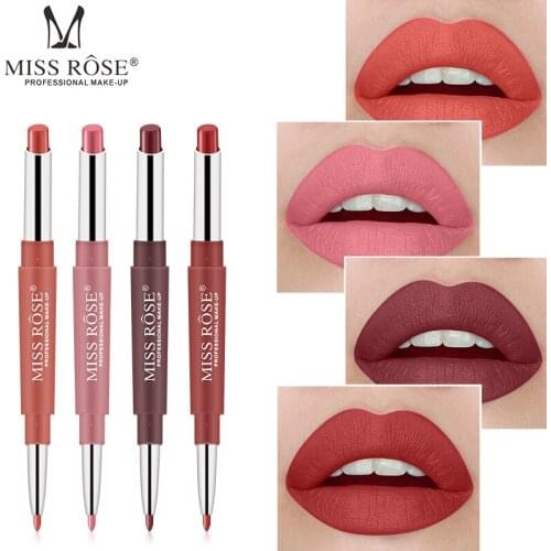 Miss Rose matte lipstick liner pencil 20 colors batom nude brown color lip tint waterproof automatic lipliner pencil MS127