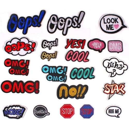 Colorful English Letters Embroidery Clothing Accessories Casquette Cartoon Embroidered Badge Lovely