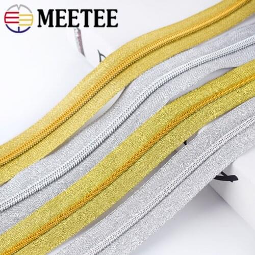 Meetee 2/5/10Meters 3# 5# Nylon Zippers for Handbag Luggage Open-end Zipper DIY Clothing Bags Repair Zip Sewing Accessories
