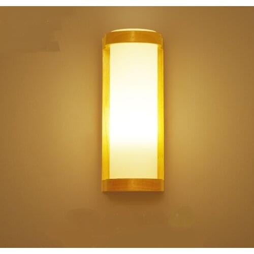 Bedroom bedside wall lamp warm living room balcony creative aisle lights Nordic wood wall lamps decorative lighing ZA82416