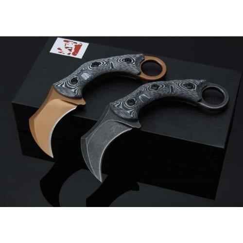 Bailian Warcraft Claw Karambit Knife D2 Blade G10 Handle Fixed Blade Cutter EDC Survival Tool Tactical Pocket Training Knifes