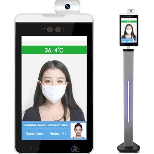 WholesaleRetail Temperature Infrared body Face recognition scanner support card reader and have a fever alarm