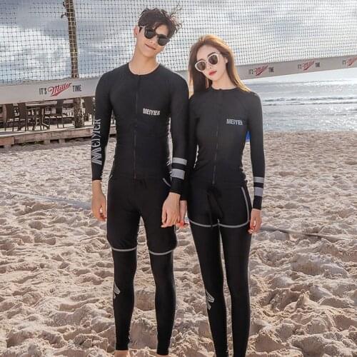 Couples Rash Guard For Men & Women UV Sun Protection Long Sleeve Push Up Slim Fitness Rashguard Tops & Bottoms Surfing SwimSuit
