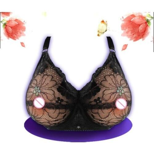 CD professional breast form bra silicone fake breast form bra transgender breast form falsie crossdress bra breast form pocket