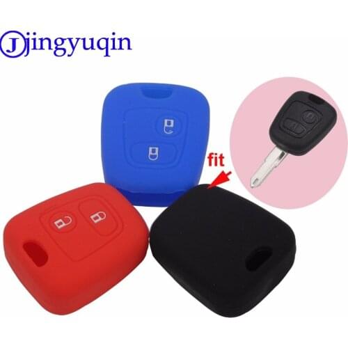 Jingyuqin 2 Buttons Silicone Remote Key Cover For Citroen C1 C2 C3 Pluriel C4 C5 C8 Xsara Picasso For Peugeot 206 307 207 408