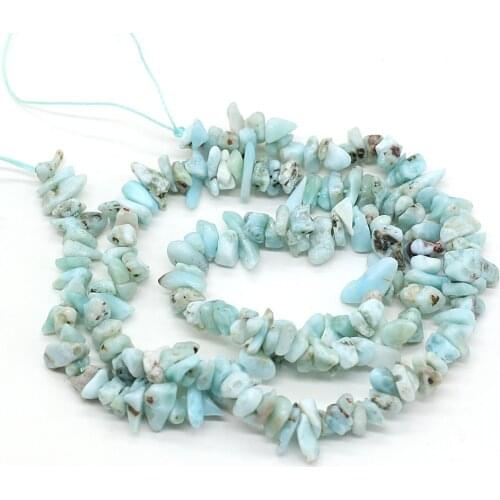 Blue Aquamarines Natural Gravel Stone Beads Irregural Shape Loose Beads for Making Jewelry Necklace Size 3x5-4x6mm Length 40cm