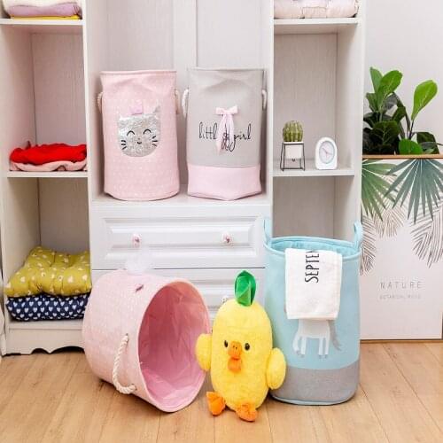 Ins Flamingo Unicorn Series Teenage Heart Pink Cat Dirty Clothes Home Miscellaneous Toys Basket Laundry Basket Foldable