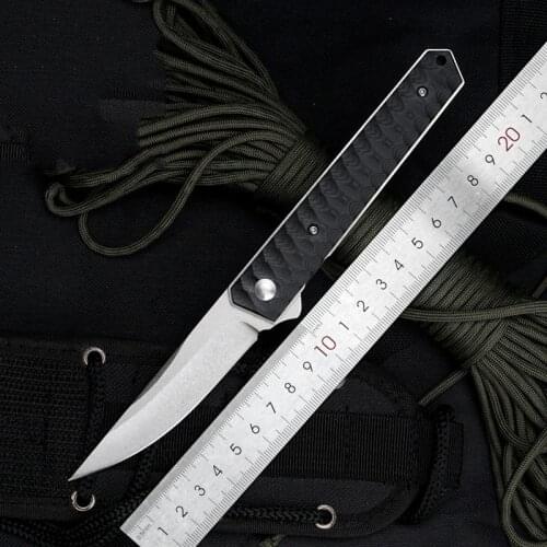 High Quality D2 Steel Stone Wash Finish Sharp Blade Folding Knife G10 Handle Tactical Outdoor Camping EDC Survival Tool