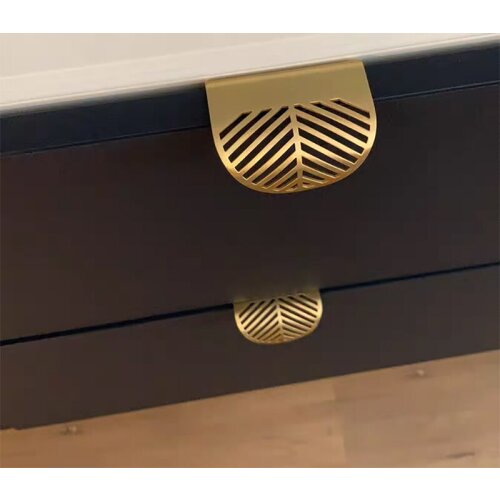 Butterfly Dragonfly and Leaf Golden Brass Hidden Furniture Cabinet Brass Pull Handle