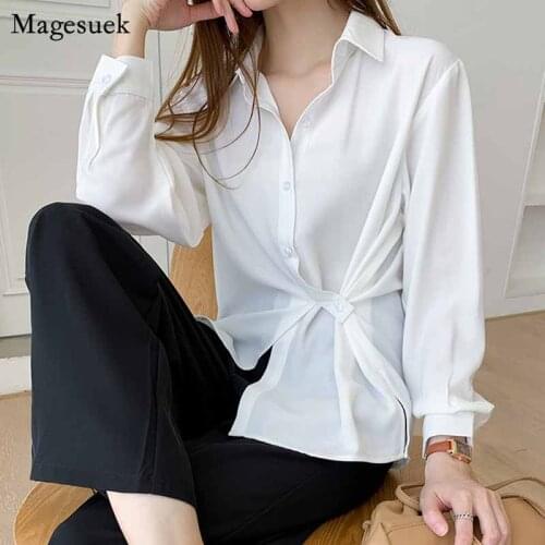 Loose Turn-down Collar Casual Ladies Tops White Shirts Women 2020 New Long Sleeve Shirt and Blouse Blusas Mujer De Moda 11248