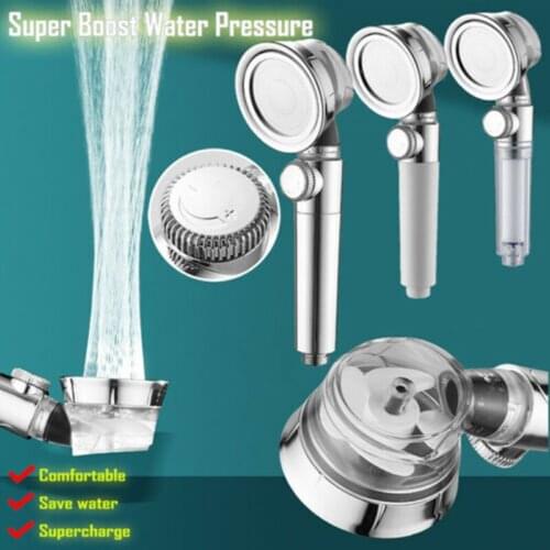 Shower Nozzle Water-Saving 360 Rotating High-Pressure NozzleWith Small Fan ABS Rain High Pressure Spray Nozzle Bathroom Acces