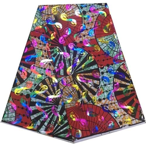 High Quality African wax fabric Nigerian golded Real Wax Fabric for Women Ankara 100% Polyester Prints Wax Fabrics Pange 6yards