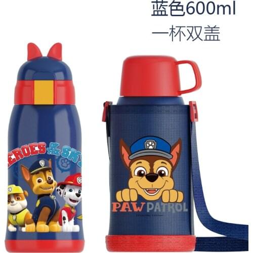 High-end Paw Patrol Childrens Vacuum Flask Stainless Steel Kindergarten with Straws Two Water Cups Primary School Water Bottle