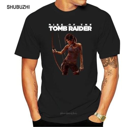 Funny Men t shirt white t-shirt tshirts Black tee Womens Rise Of The Tomb Raider Lara Croft T Shirt Graphic Black