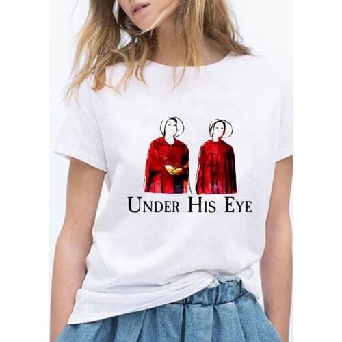 New Harajuku Aesthetics T-shirt Women Sexy UNDER HIS EYE Handmaids Tale Print Short Sleeve Tops & Tees Fashion Casual T Shirt