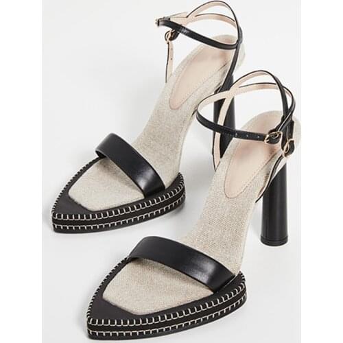 MUMANI Woman‘s 2021 New Modern Sandals Round Heels Genuine Leather Mules Summer Pumps Front Platform Super High Lady Footwear