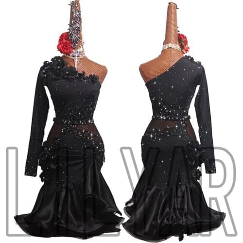 New Latin Dance Dress Competition Dress Costumes Skirt Performing Dress Adult Customize Children Red Matador Skirt Split Skirtes