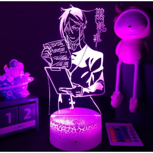 3D Anime Lamp Black Butler Led Night Light Sebastian Michaelis Figure Bedside Lamp for Bedroom Decor Child Kids Birthday Gift
