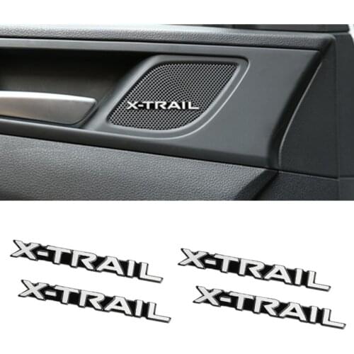 4pcs 3D Aluminum Badge Emblem Sticker For Nissan X-TRAIL XTRAIL T30 T31 T32 2013-2019 Accessories car audio decorate