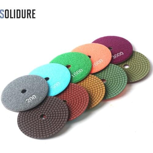 5pcs/aet diamond wet polishing pad 1.5mm thickness high quality colorful grinding discs for stone marble granite