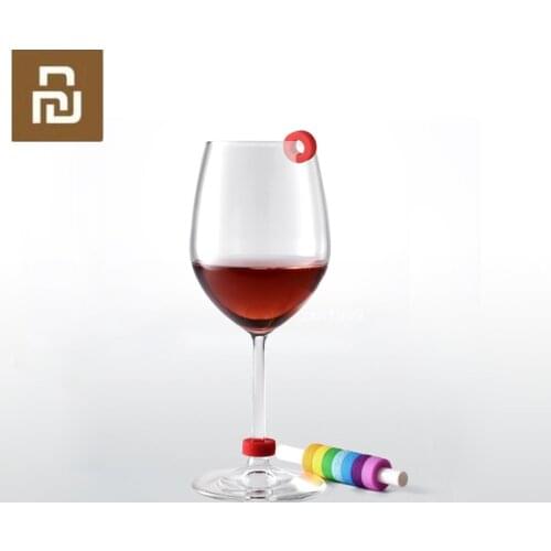 8 Pcs / Box Newest Circle Joy Wine Glass Identification Ring Red Wine Food Contact Level Wide Range of cups light